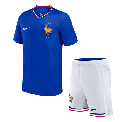 Kid's France Home Soccer Jersey Kit(Jersey+Shorts) Euro 2024