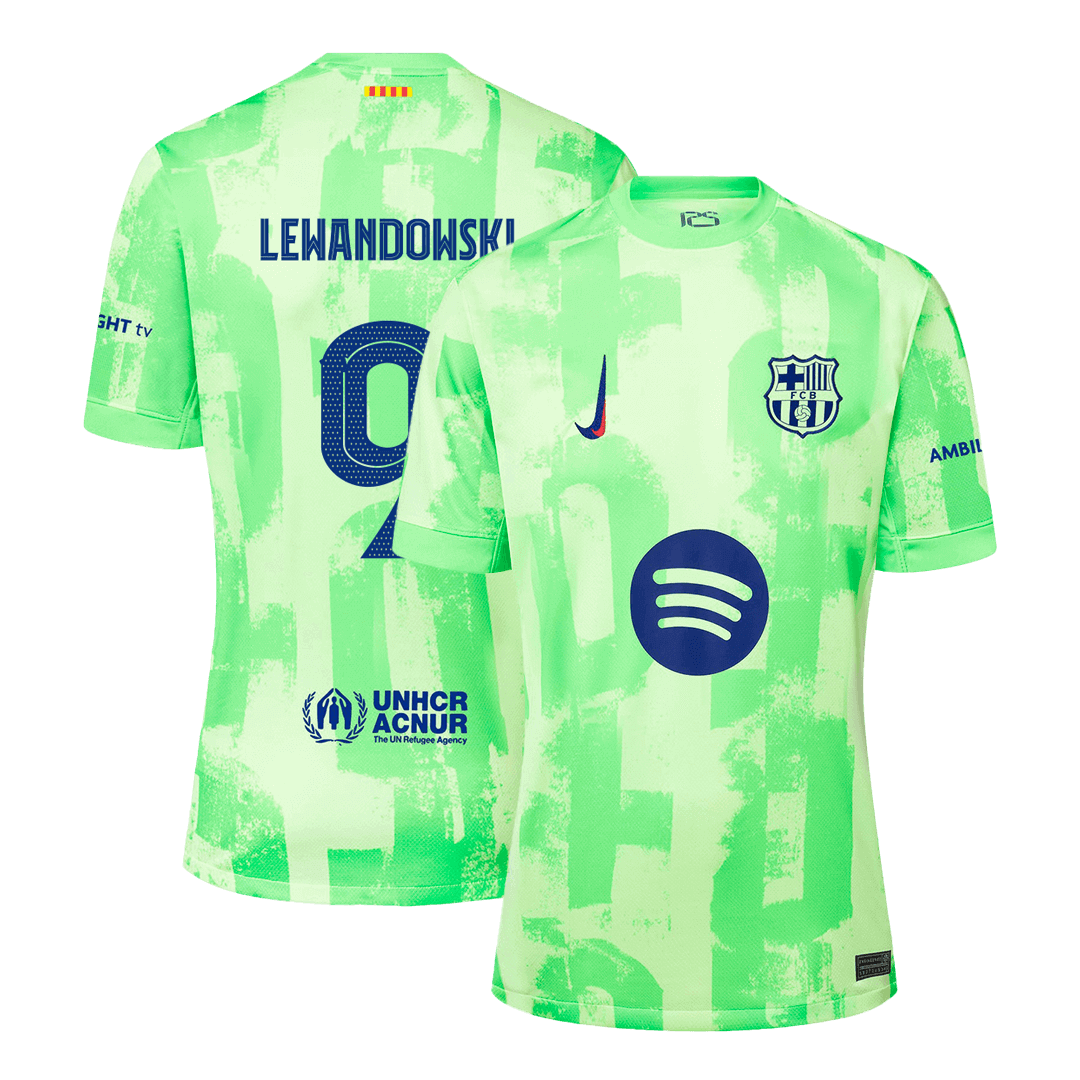 LEWANDOWSKI #9 Barcelona Third Away Soccer Jersey - UCL£¨Spotify Logo Without Text£©
