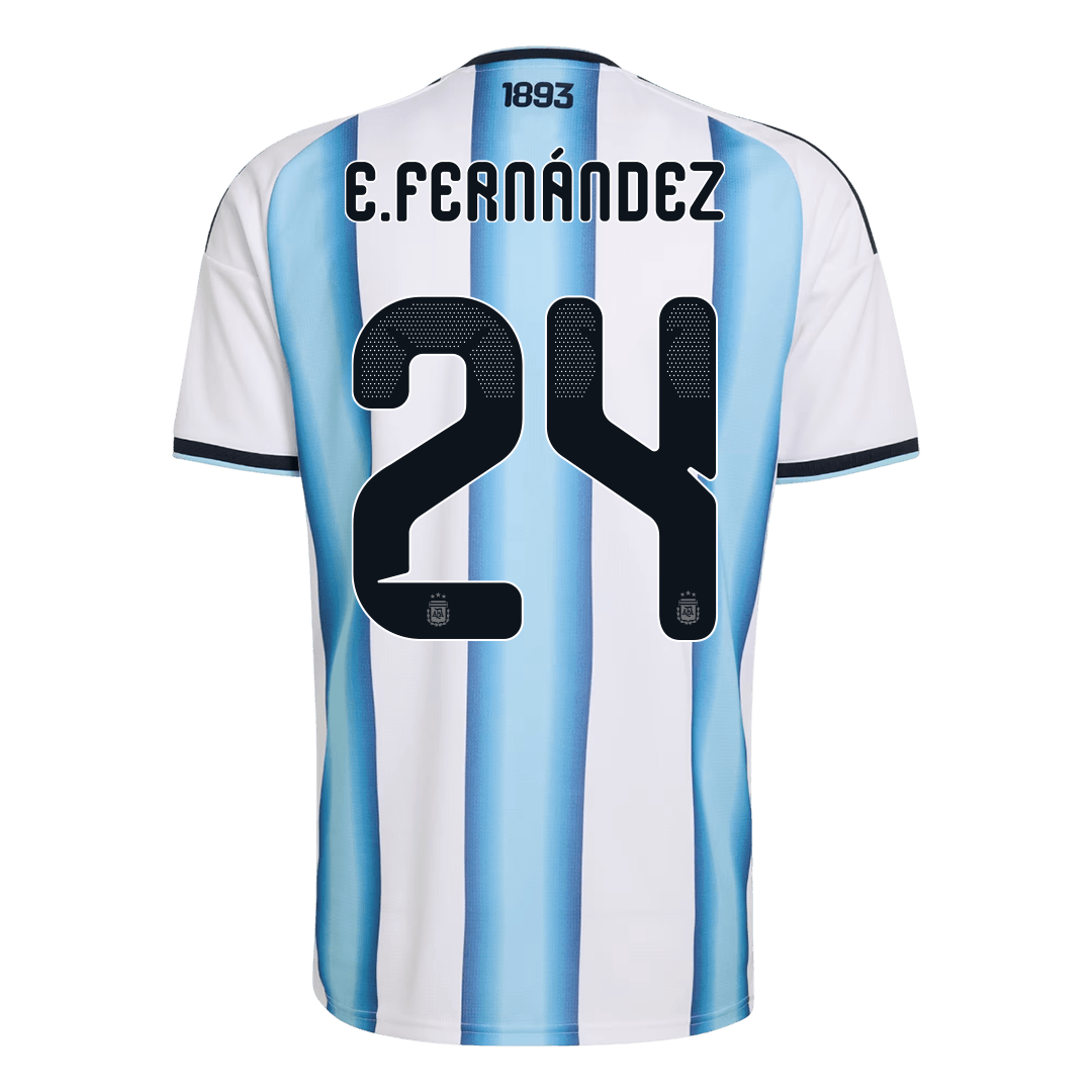 E. FERNÁNDEZ #24 Argentina Home Football Shirt World Cup 2026 Blue&White