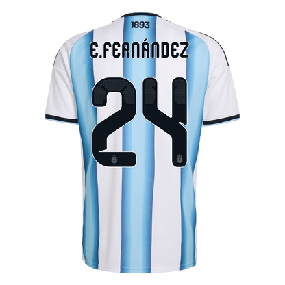 E. FERNÁNDEZ #24 Argentina Home Football Shirt World Cup 2026 Blue&White