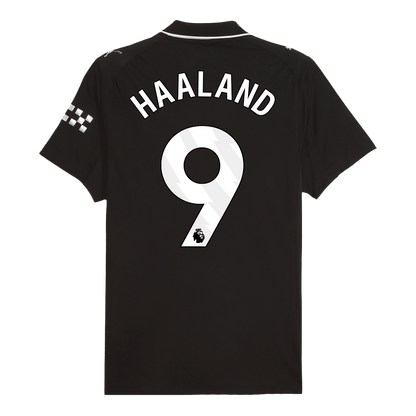 Authentic HAALAND #9 Manchester City Away Soccer Jersey 2025/26 Black