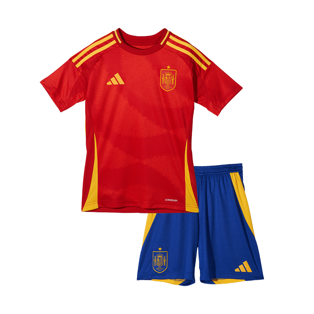 Kid's Spain Home Soccer Jersey Kit(Jersey+Shorts) Euro 2024