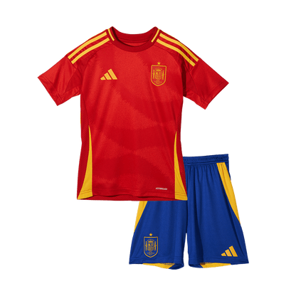 Kid's Spain Home Soccer Jersey Kit(Jersey+Shorts) Euro 2024