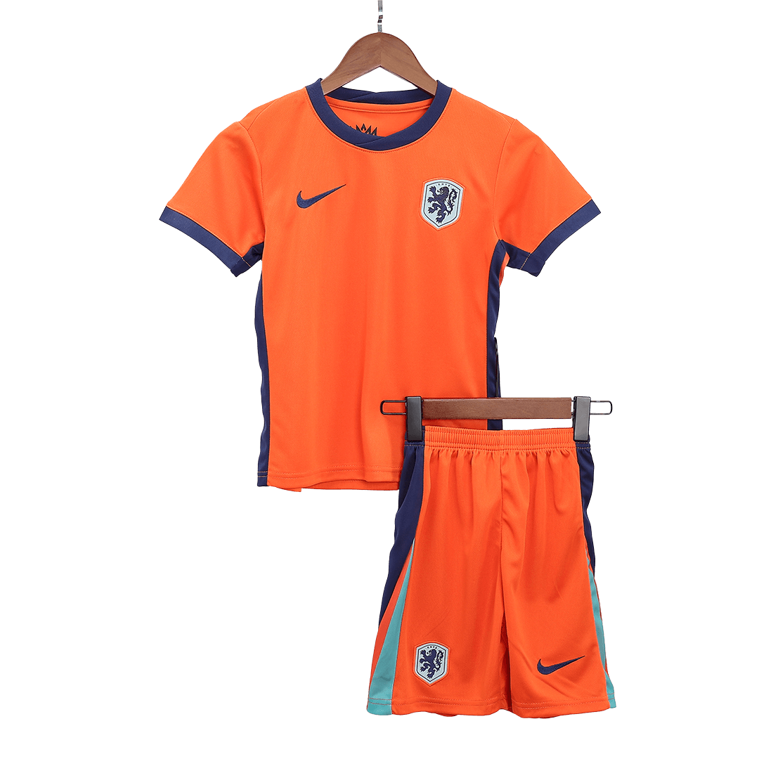 Kid's Netherlands Home Soccer Jersey Kit(Jersey+Shorts+Socks) Euro 2024
