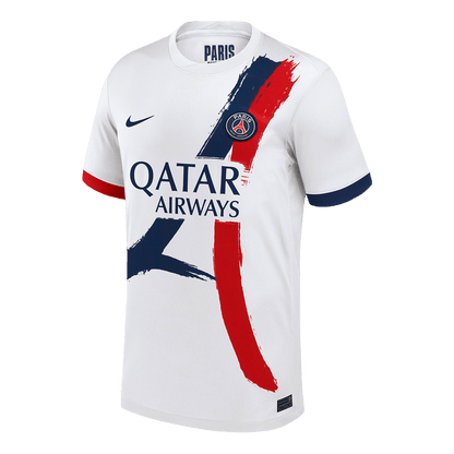 KVARATSKHELIA #7 PSG Away Soccer Jersey 2024/25 White - UCL