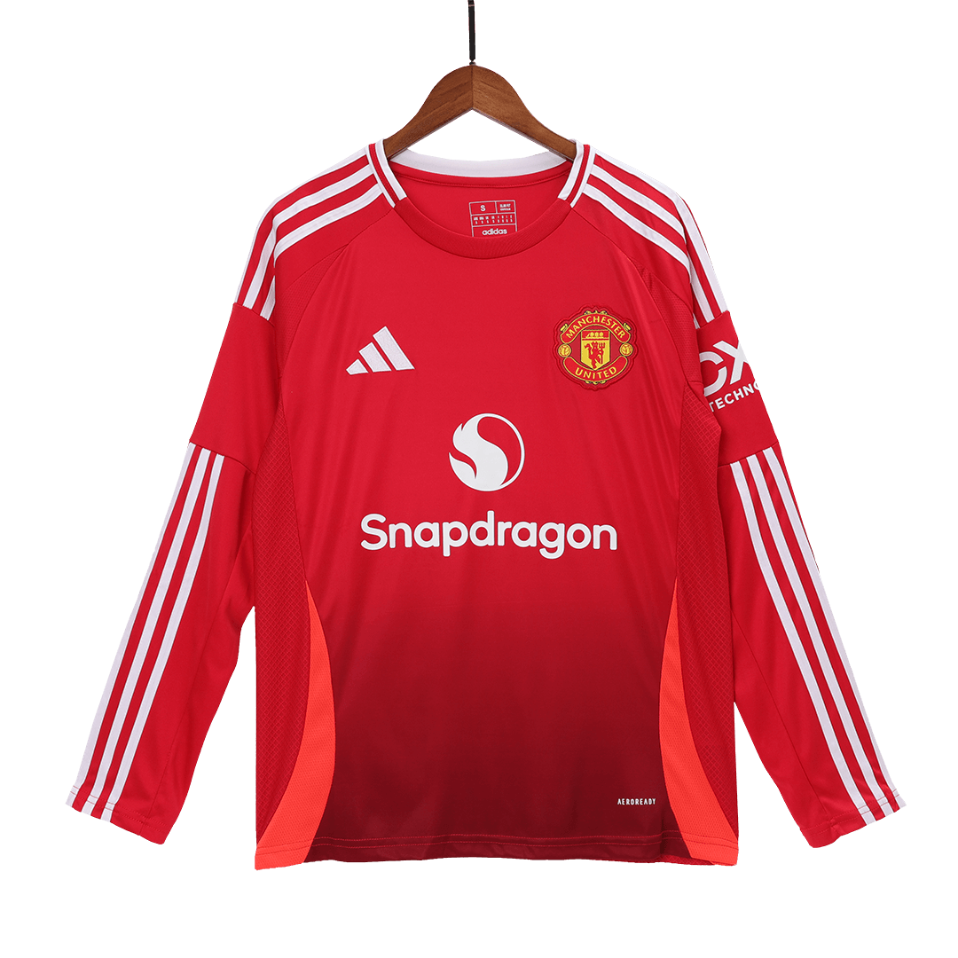 Manchester United Home Long Sleeve Football Shirt 2024/25