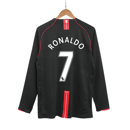 Retro RONALDO #7 2007/08 Manchester United Away Long Sleeve Soccer Jersey