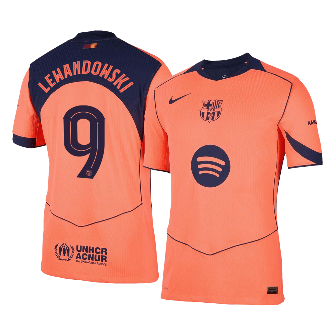 Authentic LEWANDOWSKI #9 Barcelona Third Away Soccer Jersey 2025/26