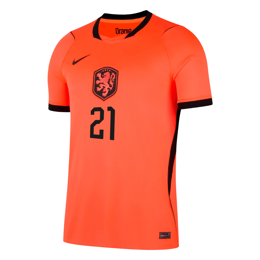 F.DE JONG #21 Netherlands Home Football Shirt World Cup 2026 Orange