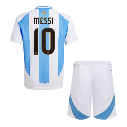 Kid's MESSI #10 Argentina Home Soccer Jersey Kit(Jersey+Shorts) 2024