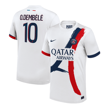 O.DEMBÉLÉ #10 PSG Away Soccer Jersey 2024/25 White