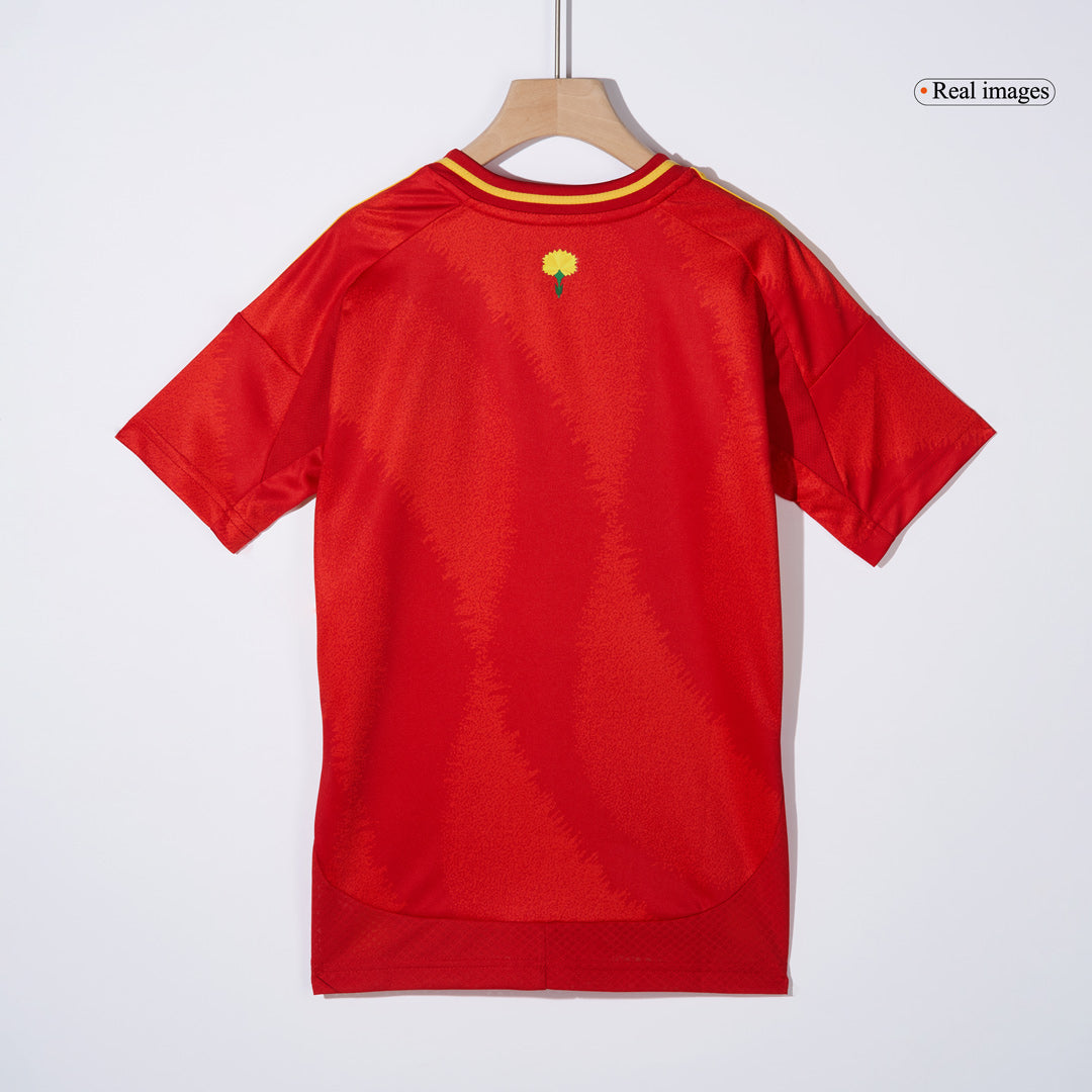 Kid's Spain Home Soccer Jersey Kit(Jersey+Shorts+Socks) Euro 2024