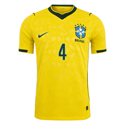Authentic MARQUINHOS #4 Brazil Home Football Shirt 2026