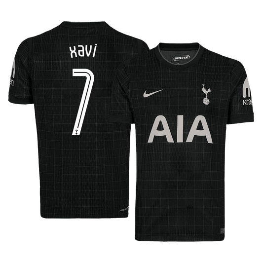 XAVI #7 Tottenham Hotspur Away Soccer Jersey 2025/26 Black - UCL