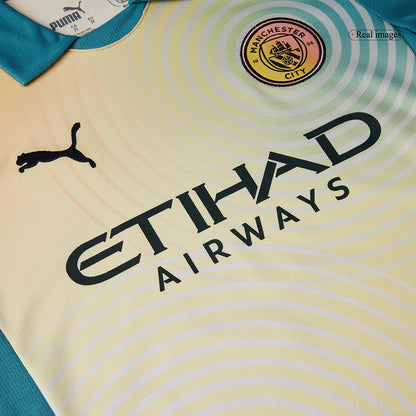 Kid's Manchester City Fourth Away 'Definitely City' Football Shirt Kit (Shirt+Shorts) 2024/25
