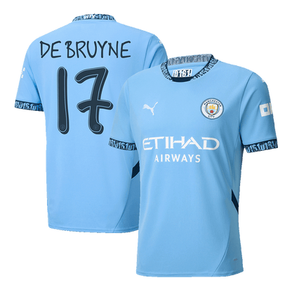 DE BRUYNE #17 Manchester City Home Football Shirt - UCL