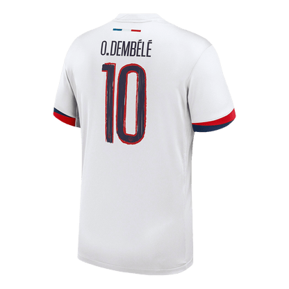 O.DEMBÉLÉ#10 PSG Away Soccer Jersey 2024/25 White - UCL