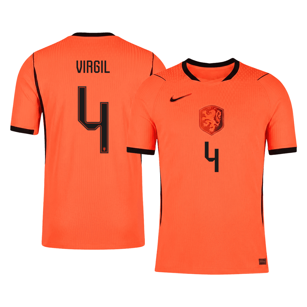 Authentic VIRGIL #4 Netherlands Home Football Shirt 2026