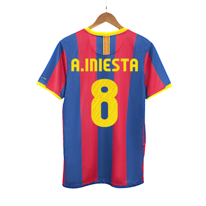 Retro A.INIESTA #8 2010/11 Barcelona Home Soccer Jersey