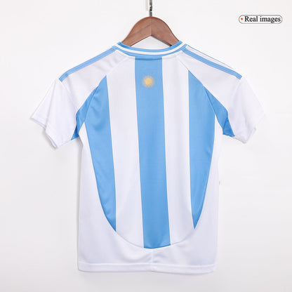 Kid's Argentina Home Soccer Jersey Kit(Jersey+Shorts) Copa America 2024