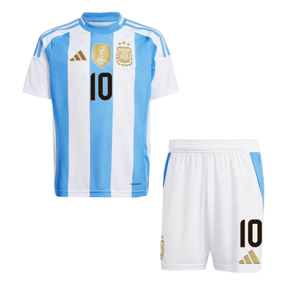 Kid's MESSI #10 Argentina Home Soccer Jersey Kit(Jersey+Shorts) 2024