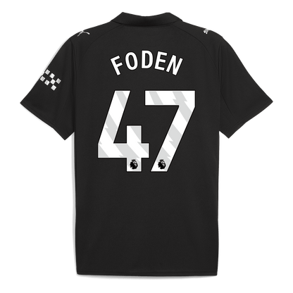 FODEN #47 Manchester City Away Soccer Jersey 2025/26 Black
