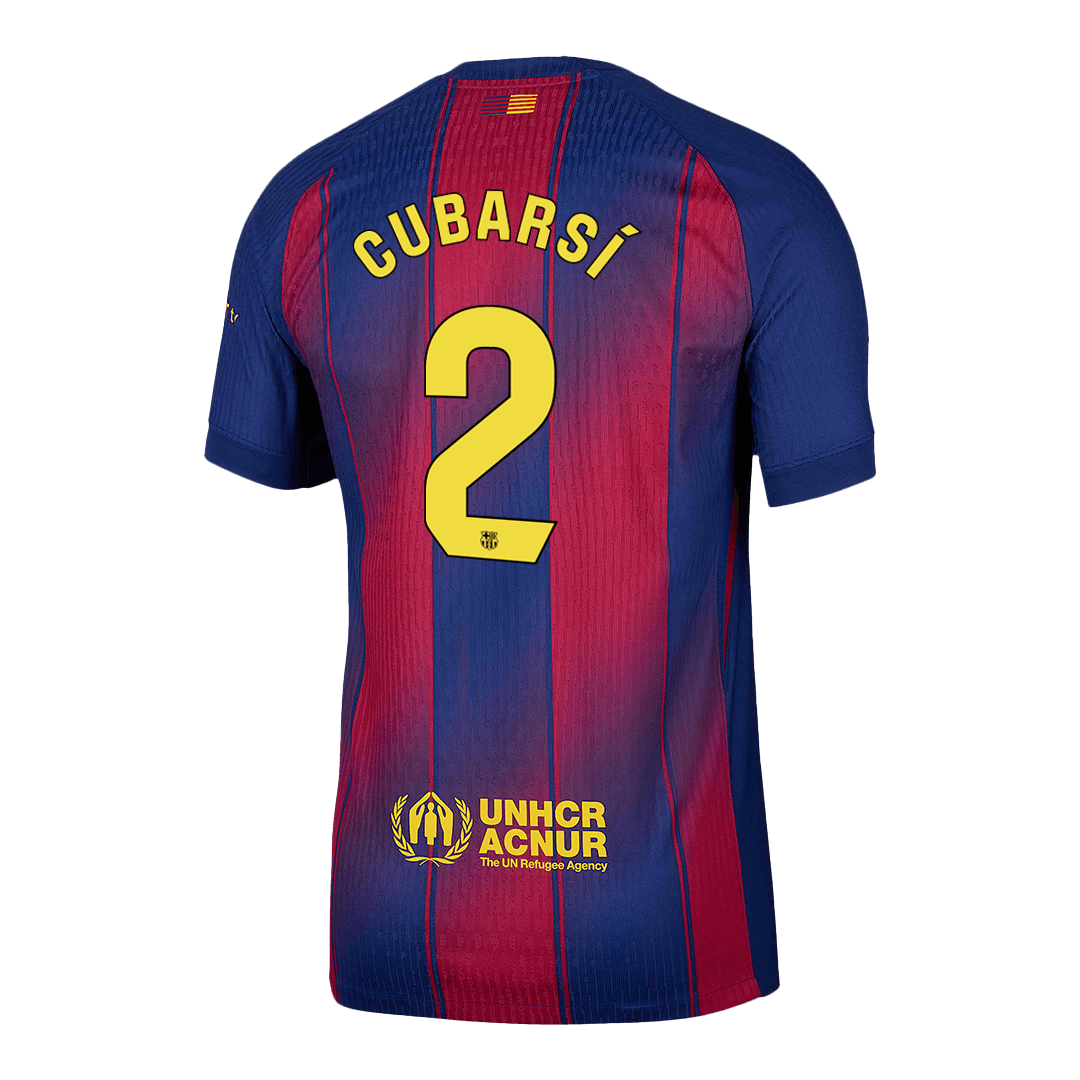 Authentic CUBARSÍ #2  Barcelona Home Soccer Jersey 2025/26 Red&Blue