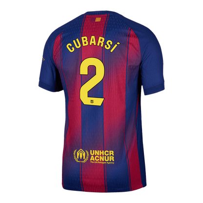 Authentic CUBARSÍ #2  Barcelona Home Soccer Jersey 2025/26 Red&Blue
