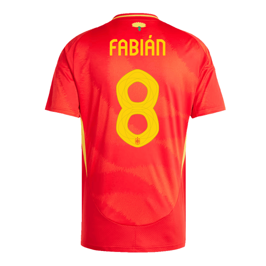 FABIÁN #8 Spain Home Soccer Jersey Euro 2024