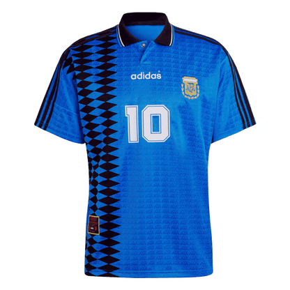 Retro #10 Argentina Away Soccer Jersey Kit(Jersey+Shorts) 1994