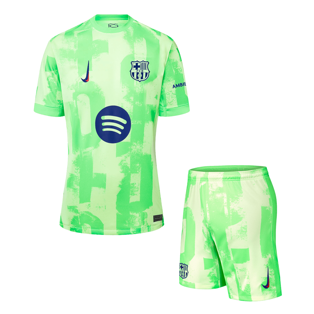 Barcelona Third Away Football Shirt Kit(Shirt+Shorts) - UCL (Spotify Logo Without Text)
