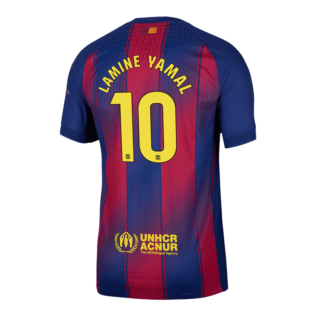Authentic  LAMINE YAMAL #10 Barcelona Home Soccer Jersey 2025/26 Red&Blue