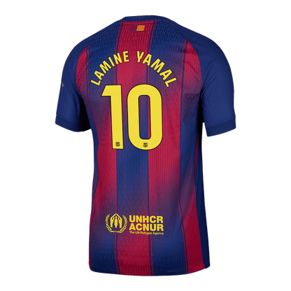 Authentic  LAMINE YAMAL #10 Barcelona Home Soccer Jersey 2025/26 Red&Blue