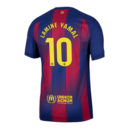 Authentic  LAMINE YAMAL #10 Barcelona Home Soccer Jersey 2025/26 Red&Blue
