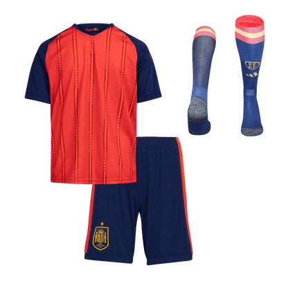 Kid's Spain Home Soccer Jersey Kit(Jersey+Shorts+Socks) 2026