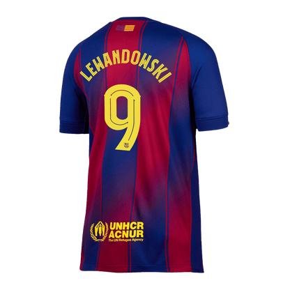 LEWANDOWSKI #9 Barcelona Home Soccer Jersey 2025/26 Red&Blue - UCL