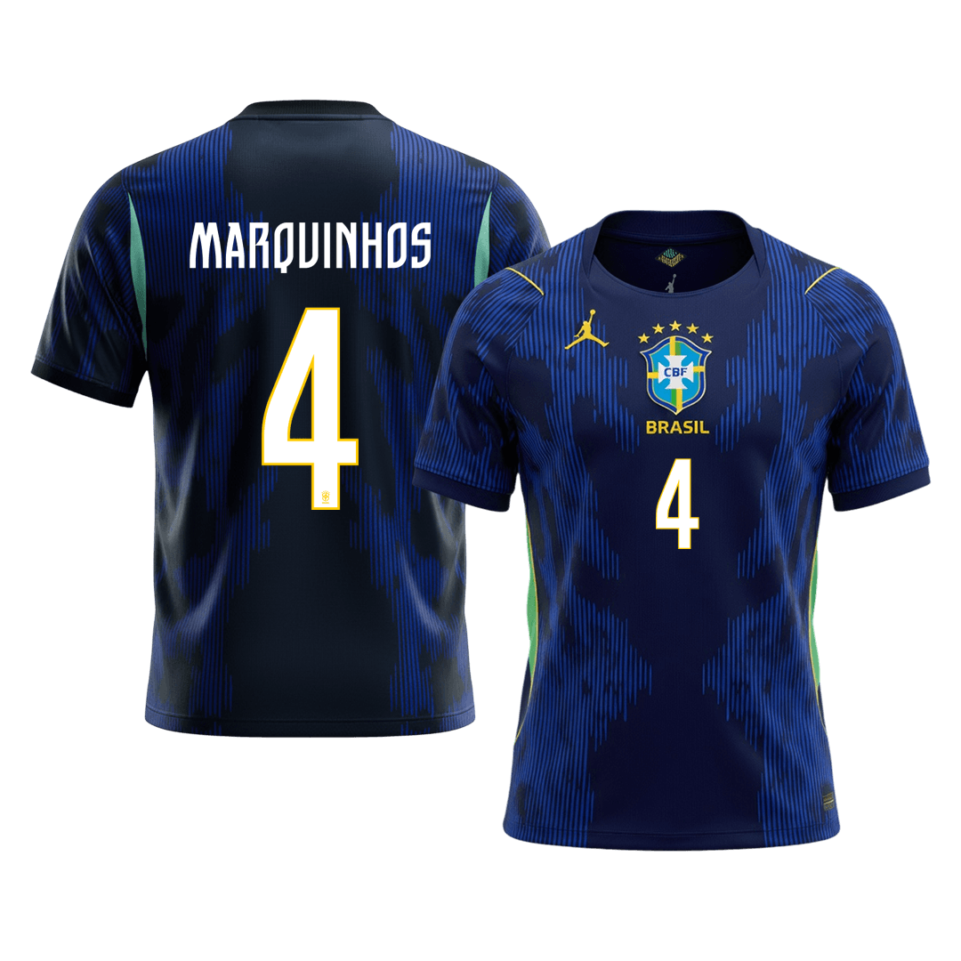 MARQUINHOS #4 Brazil Away Football Shirt World Cup 2026 Navy
