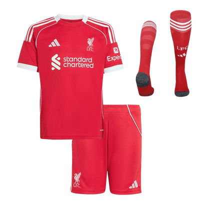Kid's Liverpool Home Soccer Jersey Kit(Jersey+Shorts+Socks) 2025/26