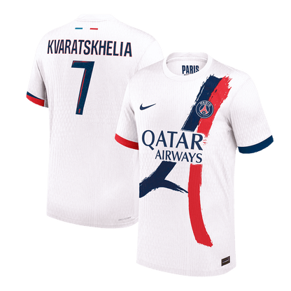 Authentic  KVARATSKHELIA #7 PSG Away Soccer Jersey 2024/25 White
