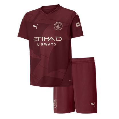 Kid's Manchester City Third Away Football Shirt Kit(Shirt+Shorts) 2024/25