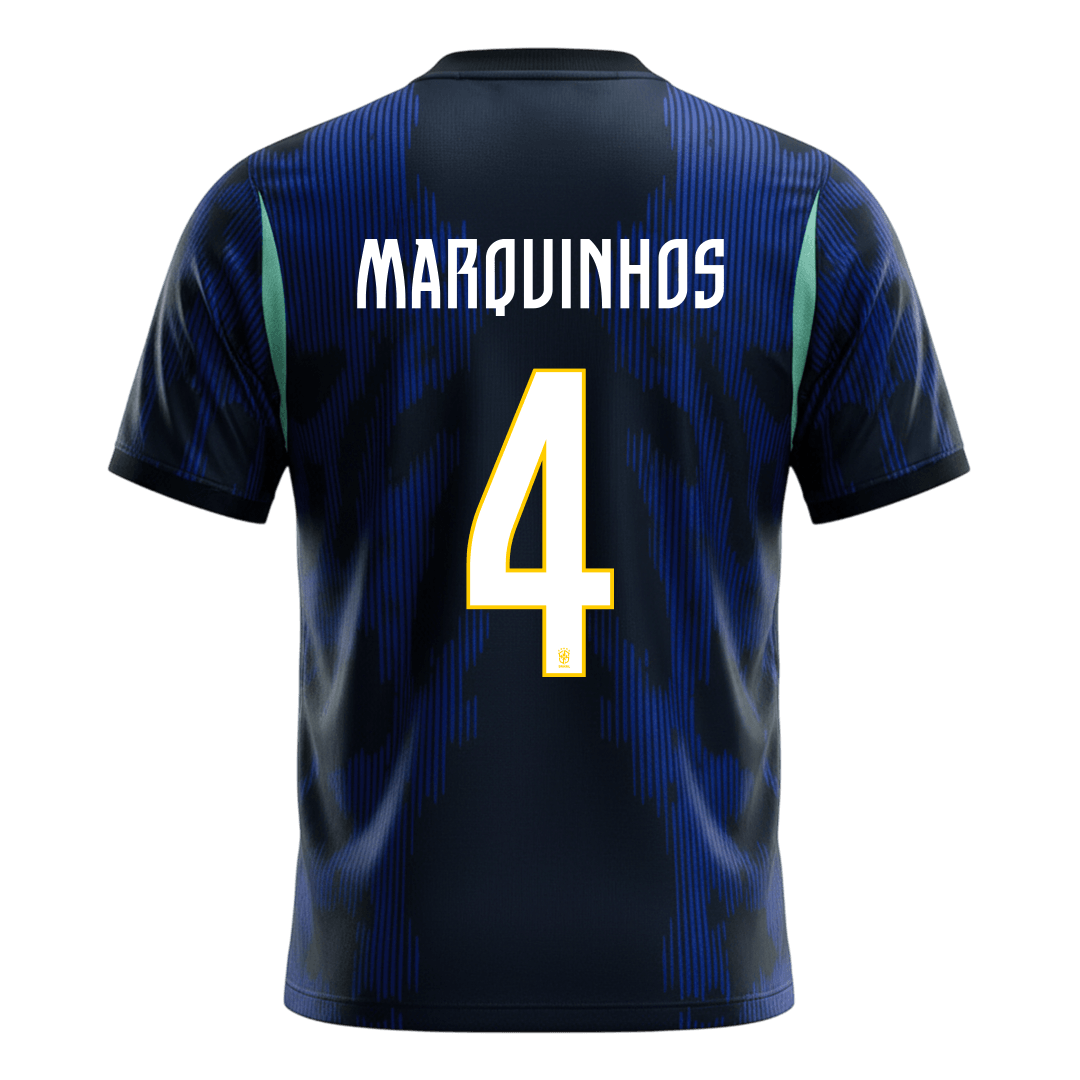 MARQUINHOS #4 Brazil Away Football Shirt World Cup 2026 Navy