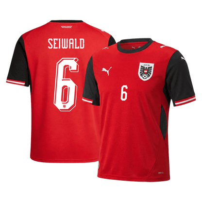 SEIWALD#6 Austria Home Football Shirt World Cup 2026 Red