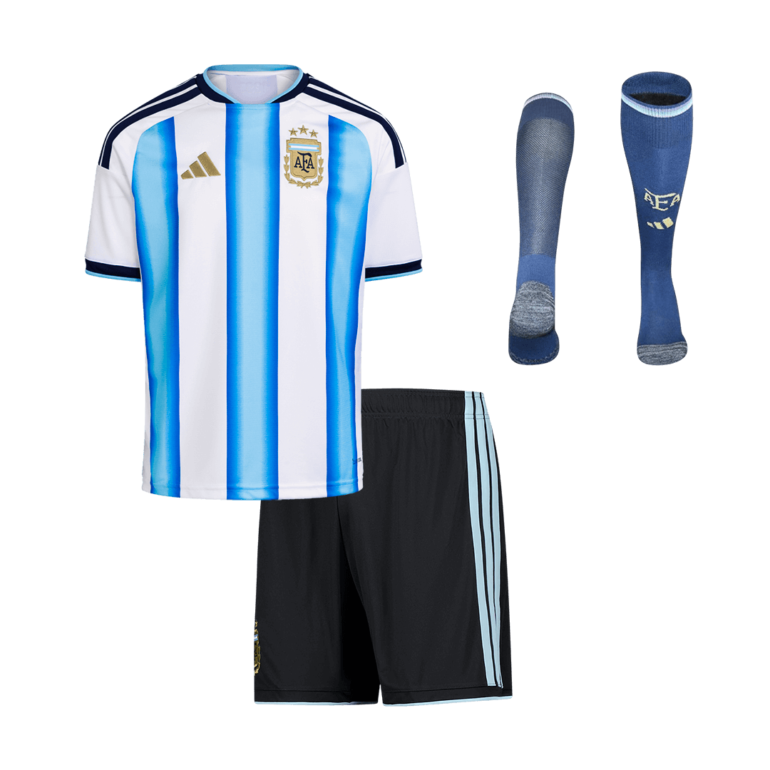 Kid's Argentina Home Soccer Jersey Kit(Jersey+Shorts+Socks) 2025/26