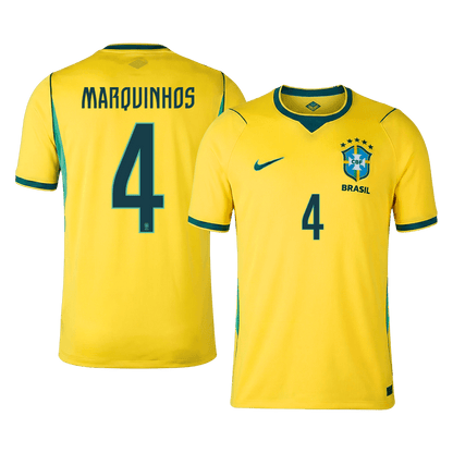 MARQUINHOS #4 Brazil Home Football Shirt World Cup 2026 Yellow