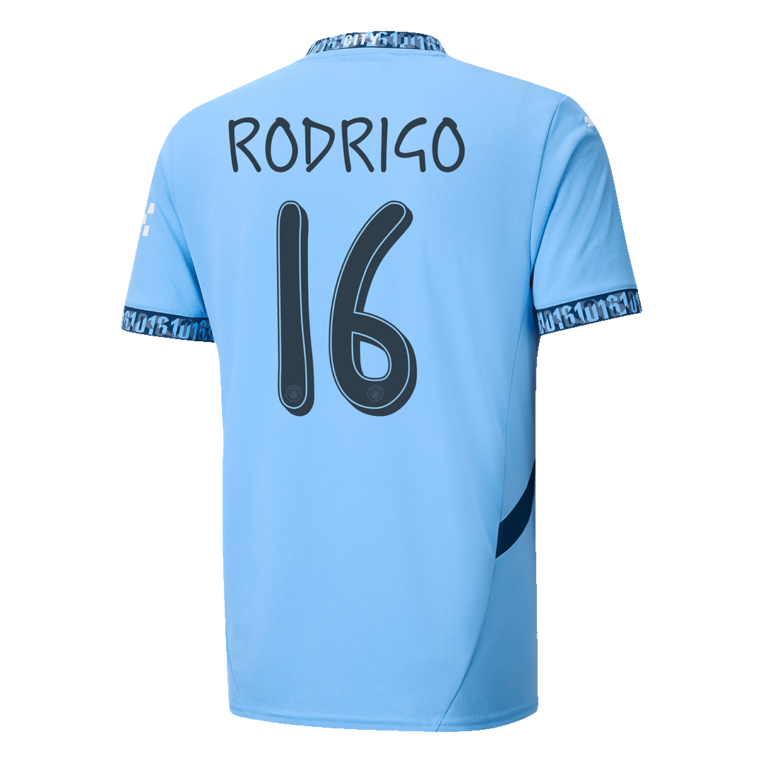 RODRIGO #16 Manchester City Home Football Shirt - UCL