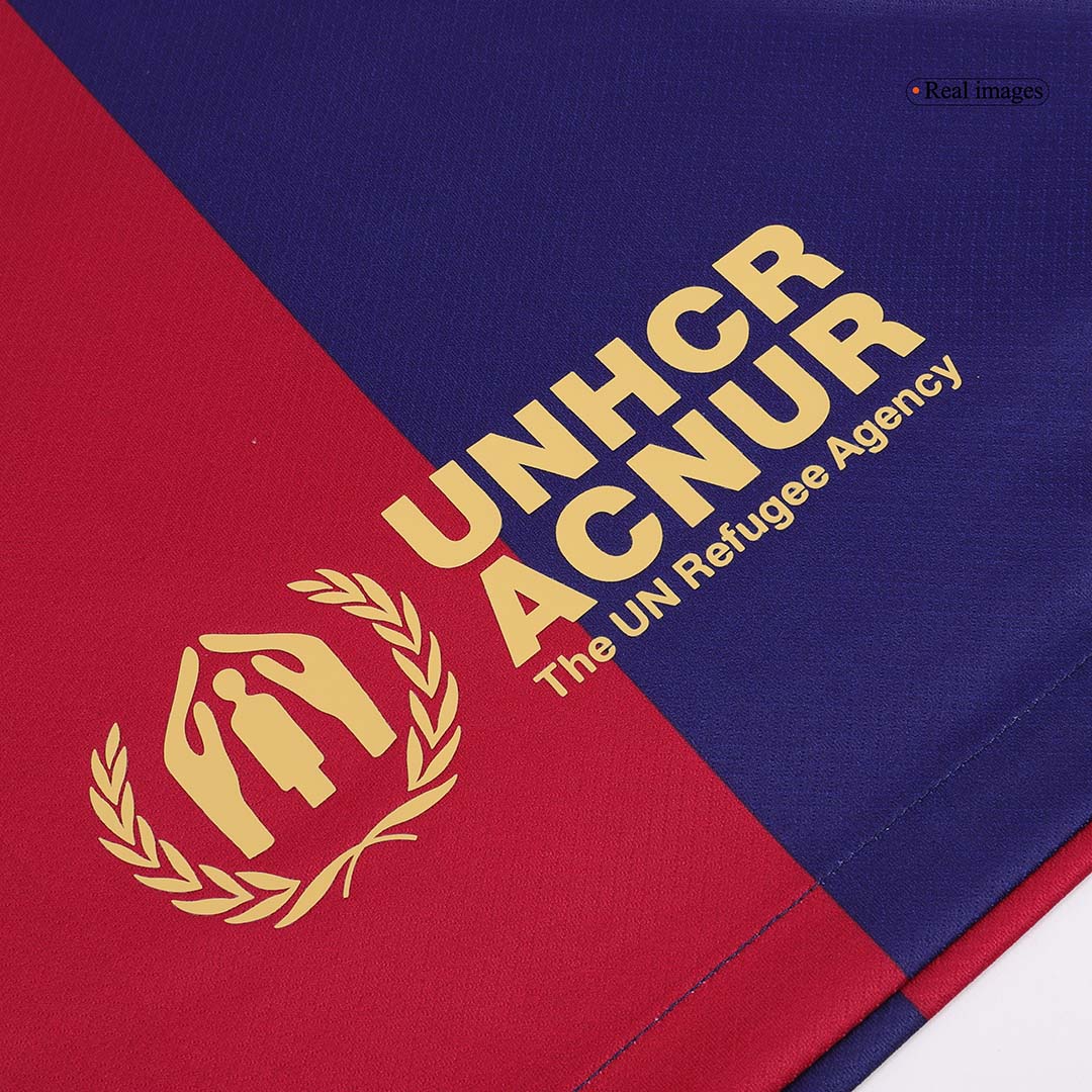 GAVI #6 Barcelona Home Soccer Jersey 2024/25 - Spotify Logo Without Text