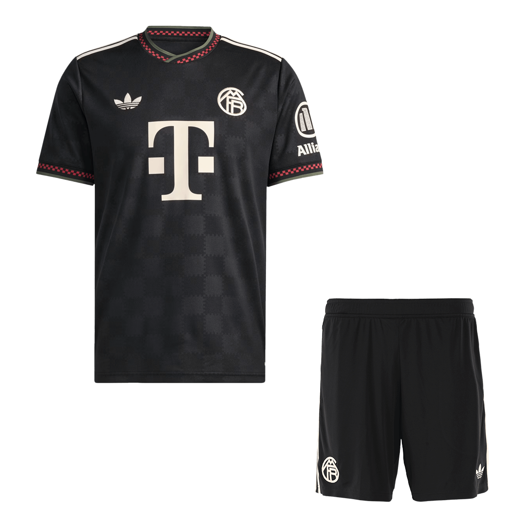 Bayern Munich Third Away Soccer Jersey Kit(Jersey+Shorts) 2025/26 Black