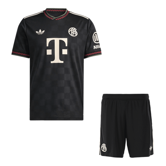 Bayern Munich Third Away Soccer Jersey Kit(Jersey+Shorts) 2025/26 Black
