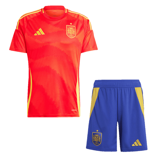 Spain Home Soccer Jersey Kit(Jersey+Shorts) Euro 2024
