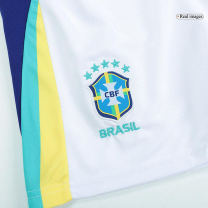 Kid's Brazil Away Soccer Jersey Kit(Jersey+Shorts) Copa America 2024